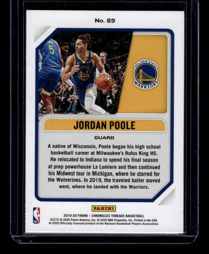 2019-20 Panini Chronicles #89 Jordan Poole Pink