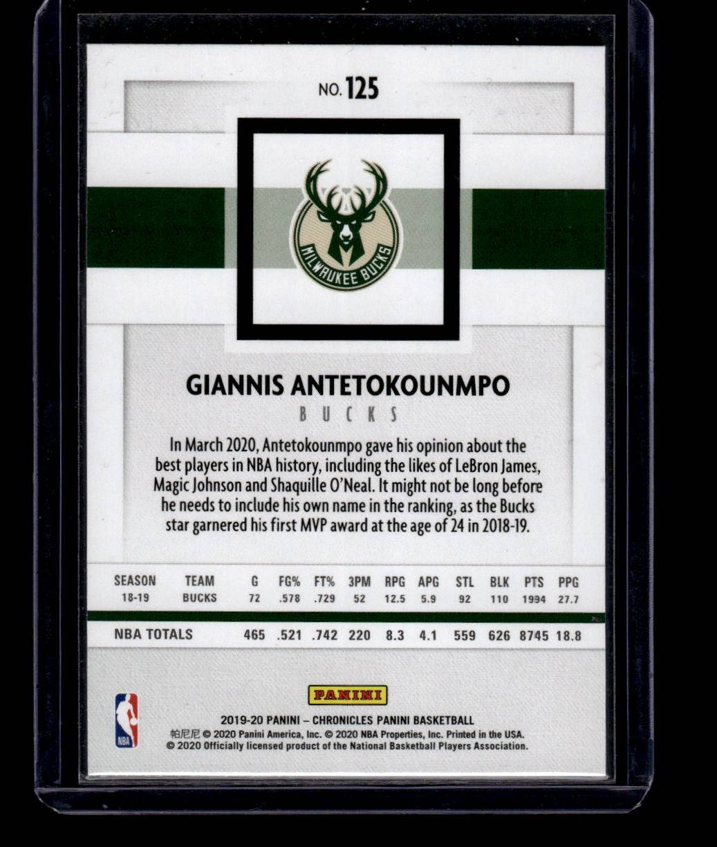 2019-20 Panini Chronicles #125 Giannis Antetokounmpo