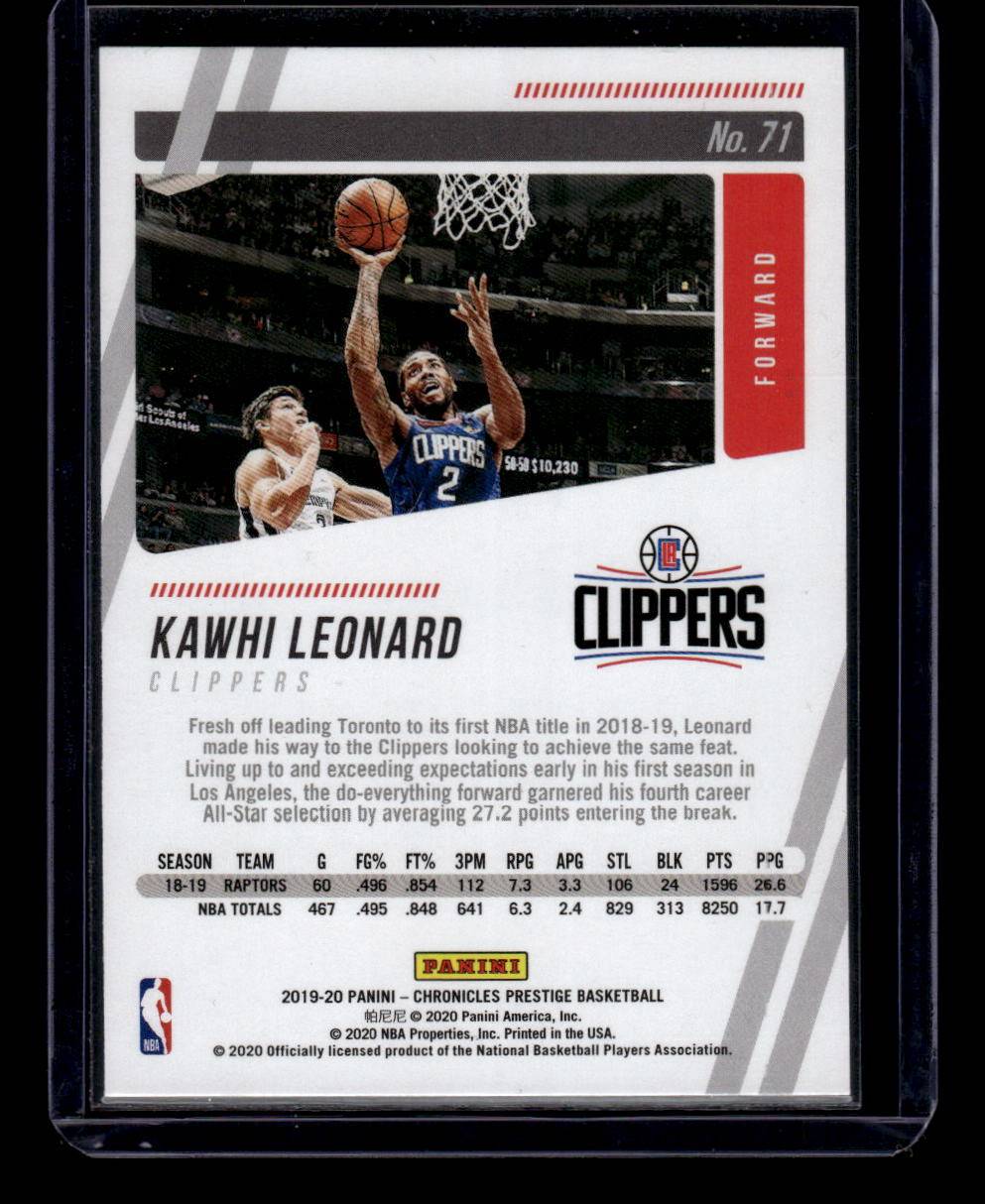 2019-20 Panini Chronicles #71 Kawhi Leonard