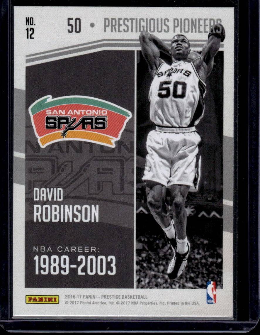 2016-17 Panini Prestige #12 David Robinson Prestigious Pioneers