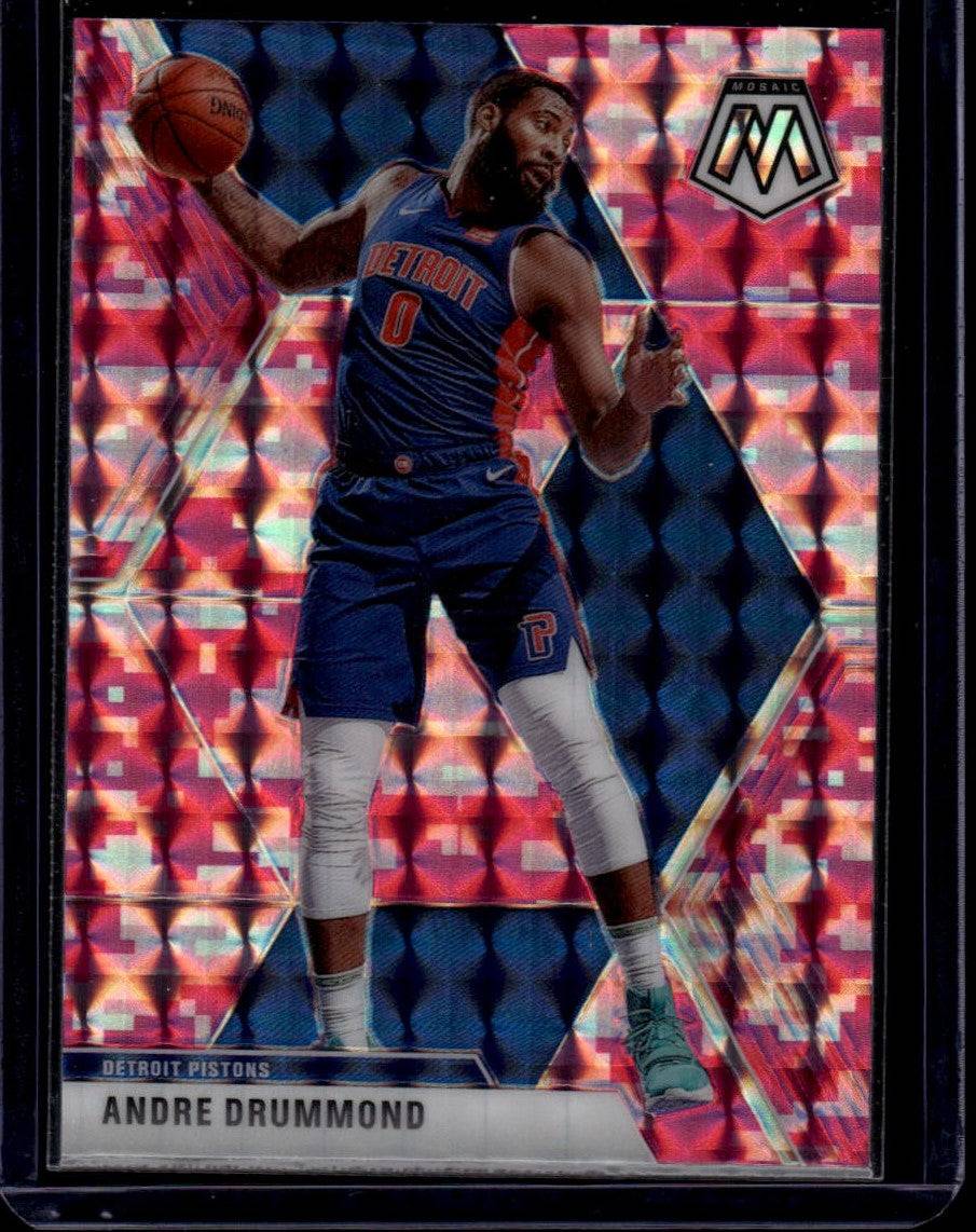 2019-20 Panini Mosaic #17 Andre Drummond Camo Pink