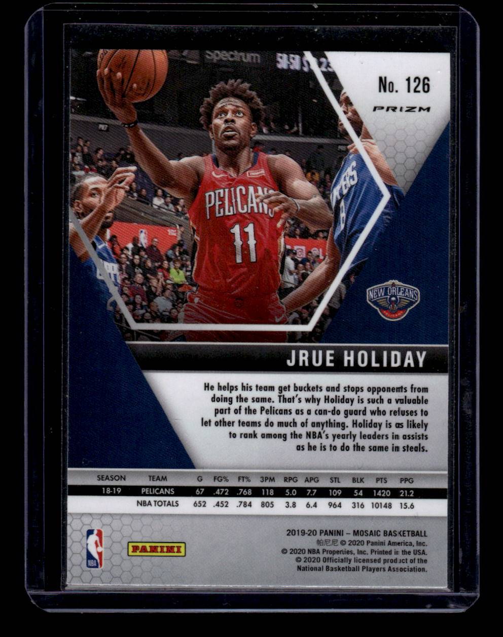 2019-20 Panini Mosaic #126 Jrue Holiday Camo Pink