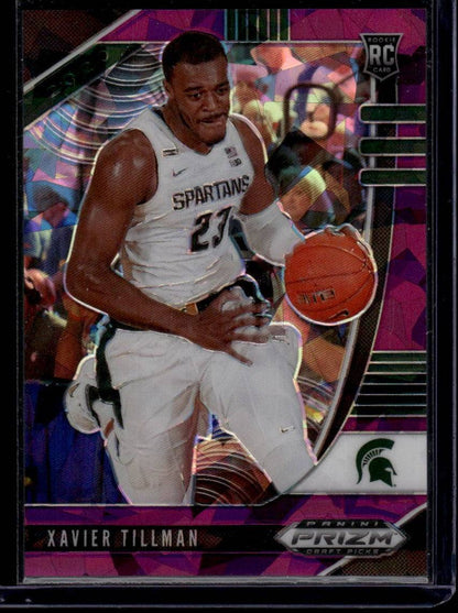 2020 Panini Prizm Draft Picks Collegiate #62 Xavier Tillman Purple Ice #/149