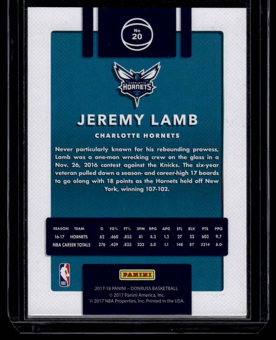 2017-18 Donruss #20 Jeremy Lamb Press Proof Silver #/299