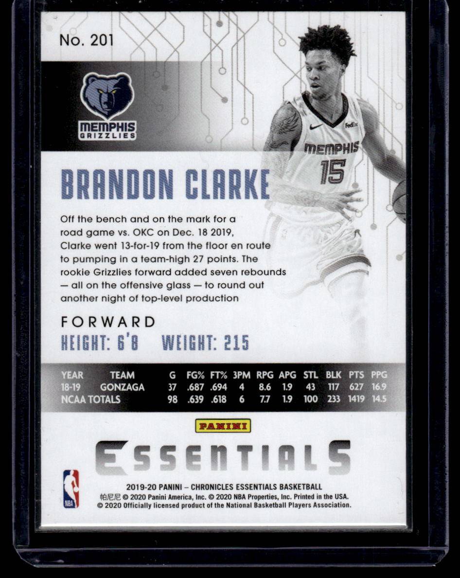 2019-20 Panini Chronicles #201 Brandon Clarke