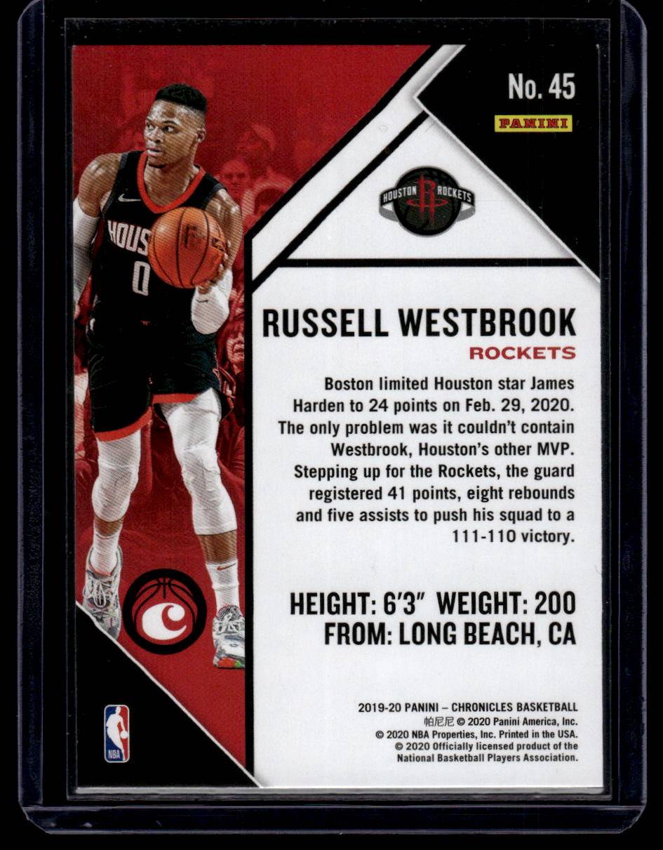 2019-20 Panini Chronicles #45 Russell Westbrook