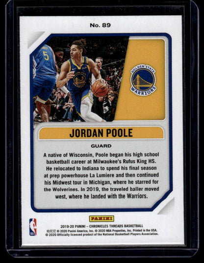 2019-20 Panini Chronicles #89 Jordan Poole