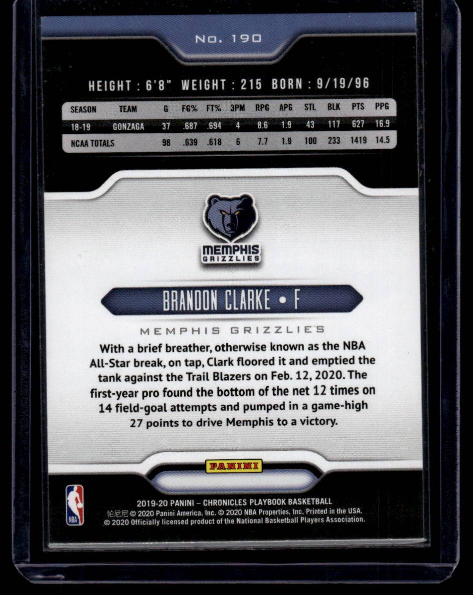 2019-20 Panini Chronicles #190 Brandon Clarke