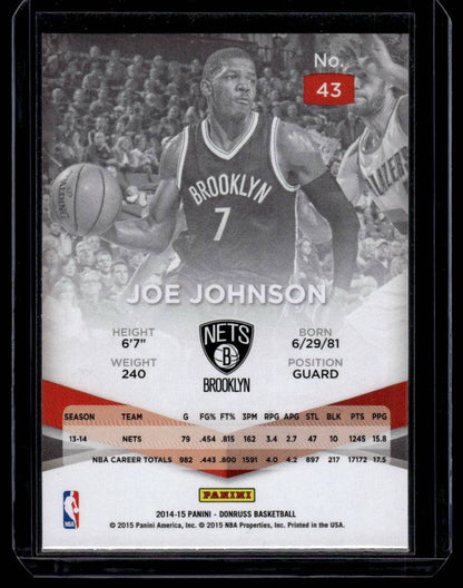 2014-15 Donruss #43 Joe Johnson Elite