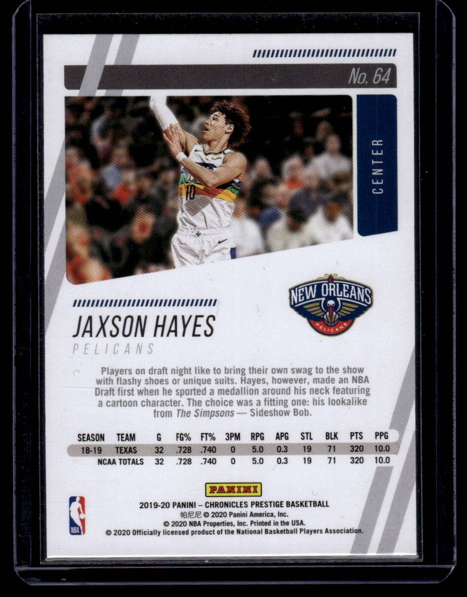 2019-20 Panini Chronicles #64 Jaxson Hayes