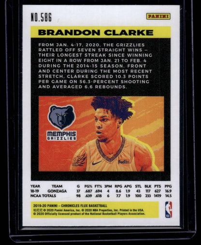 2019-20 Panini Chronicles #586 Brandon Clarke