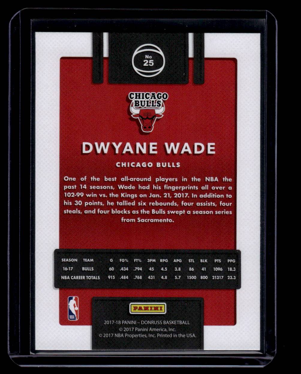 2017-18 Donruss #25 Dwyane Wade