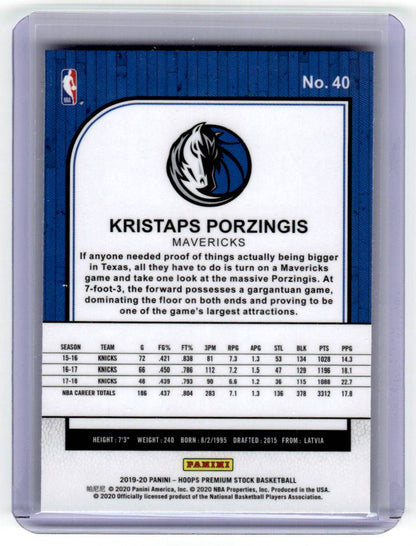 2019-20 Hoops Premium Stock #40 Kristaps Porzingis