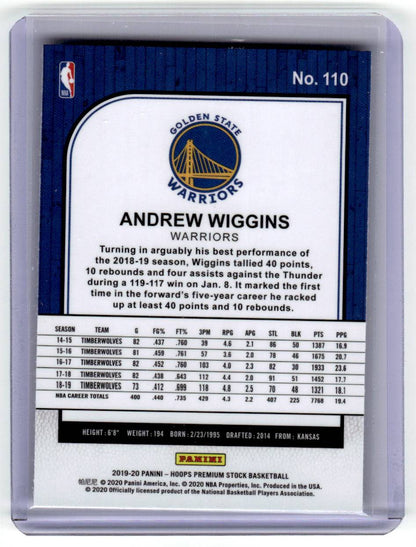 2019-20 Hoops Premium Stock #110 Andrew Wiggins