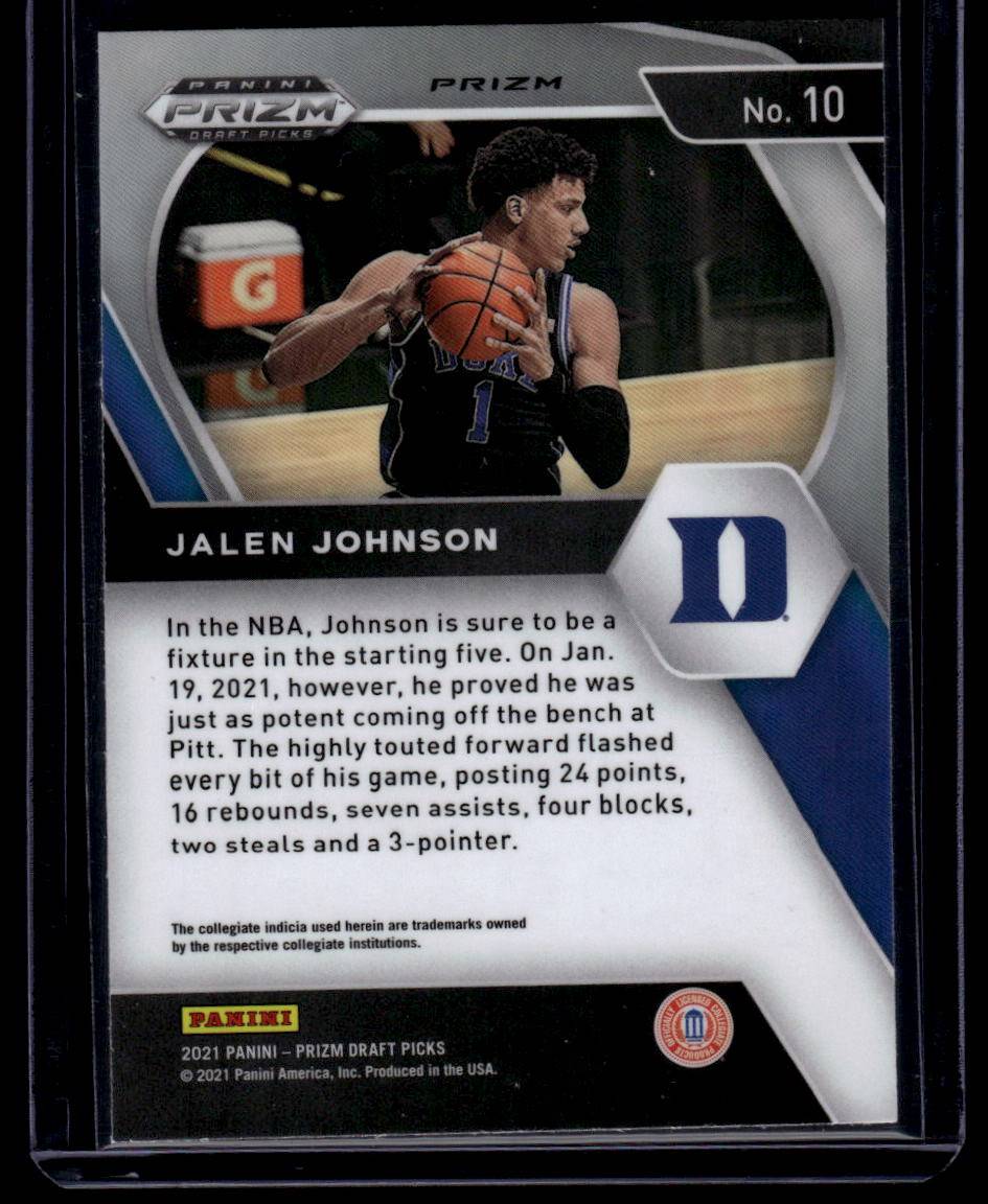 2021 Panini Prizm Draft Picks #10 Jalen Johnson Orange Ice