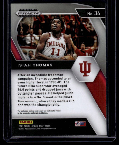 2021 Panini Prizm Draft Picks #36 Isiah Thomas