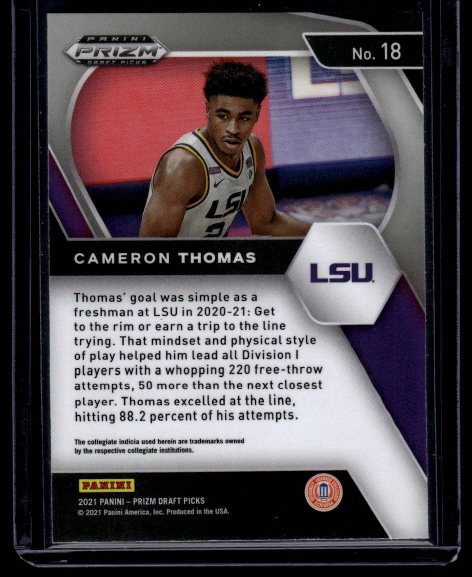 2021 Panini Prizm Draft Picks #18 Cameron Thomas