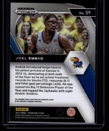 2021 Panini Prizm Draft Picks #59 Joel Embiid