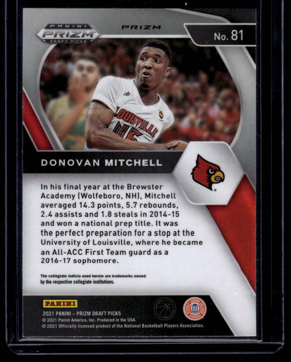 2021 Panini Prizm Draft Picks #81 Donovan Mitchell Orange Ice