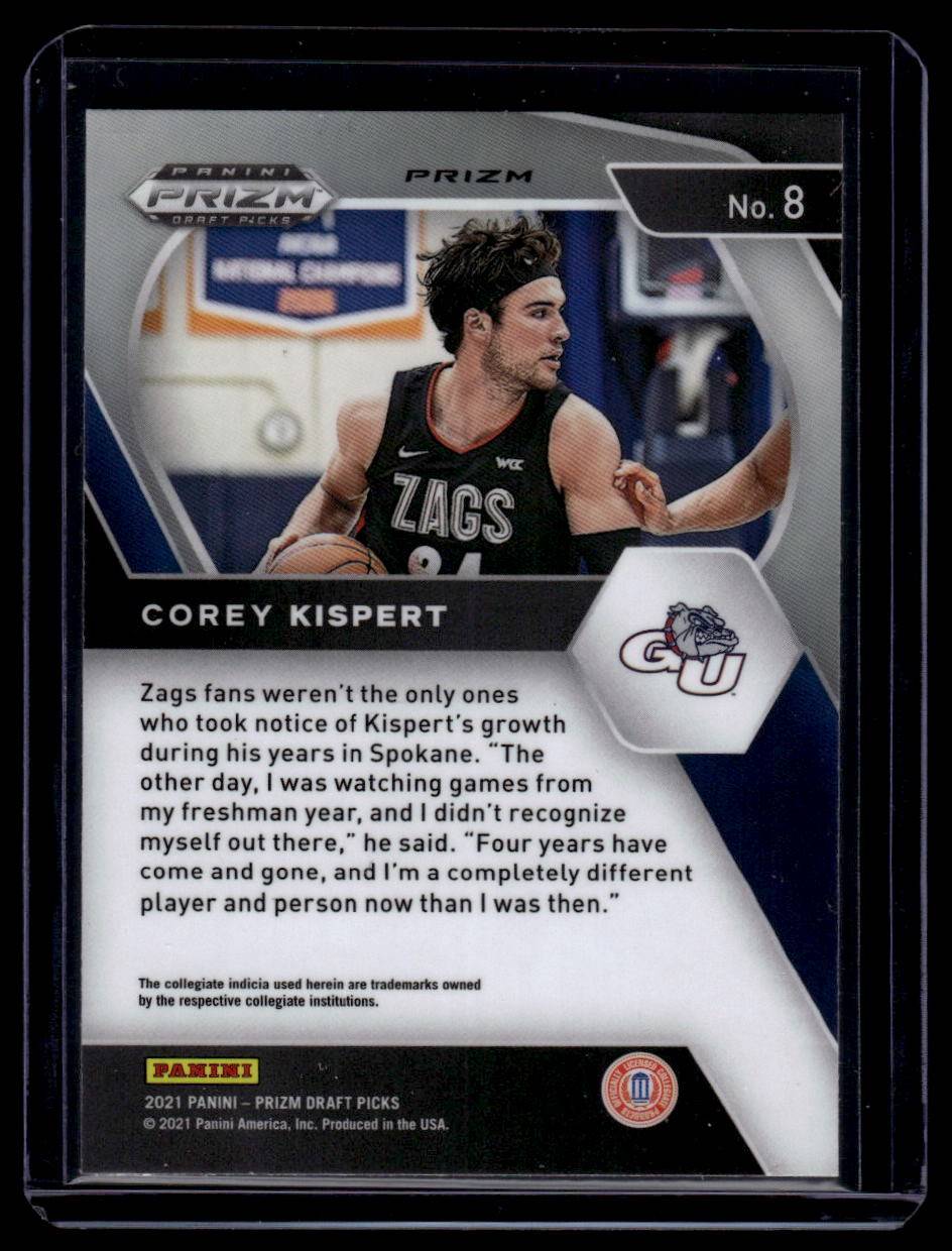 2021 Panini Prizm Draft Picks #8 Corey Kispert Orange Ice