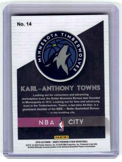 2019-20 Hoops Premium Stock #14 Karl-Anthony Towns NBA City