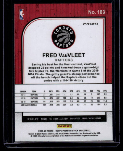 2019-20 Hoops Premium Stock #183 Fred VanVleet Prizms Silver Mojo