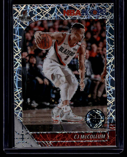 2019-20 Hoops Premium Stock #158 CJ McCollum Prizms Silver Laser