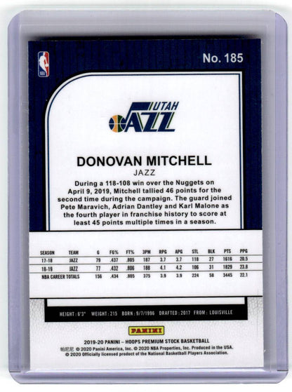 2019-20 Hoops Premium Stock #185 Donovan Mitchell