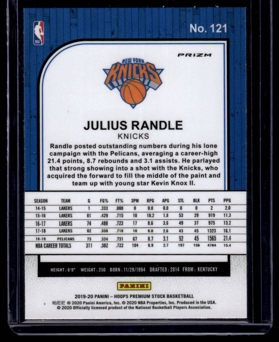 2019-20 Hoops Premium Stock #121 Julius Randle Prizms Blue