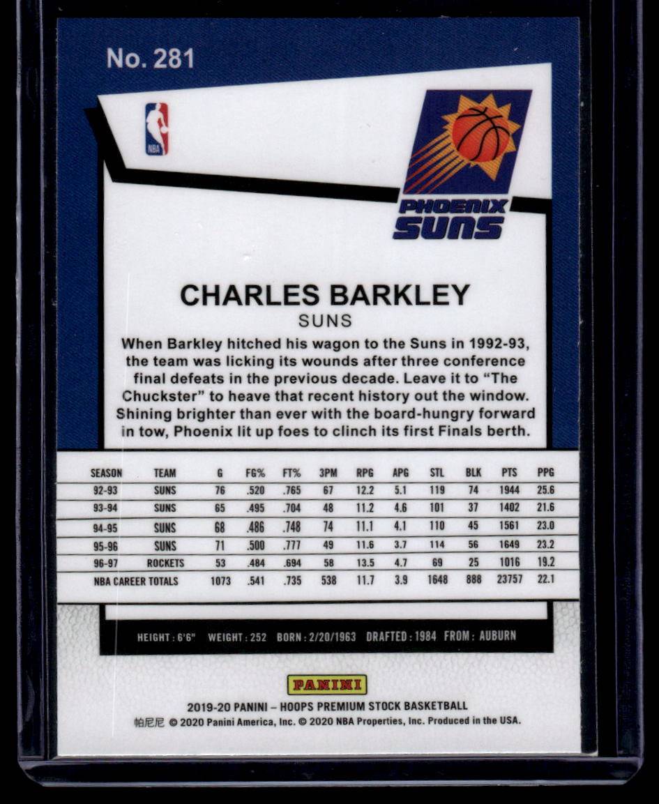 2019-20 Hoops Premium Stock #281 Charles Barkley