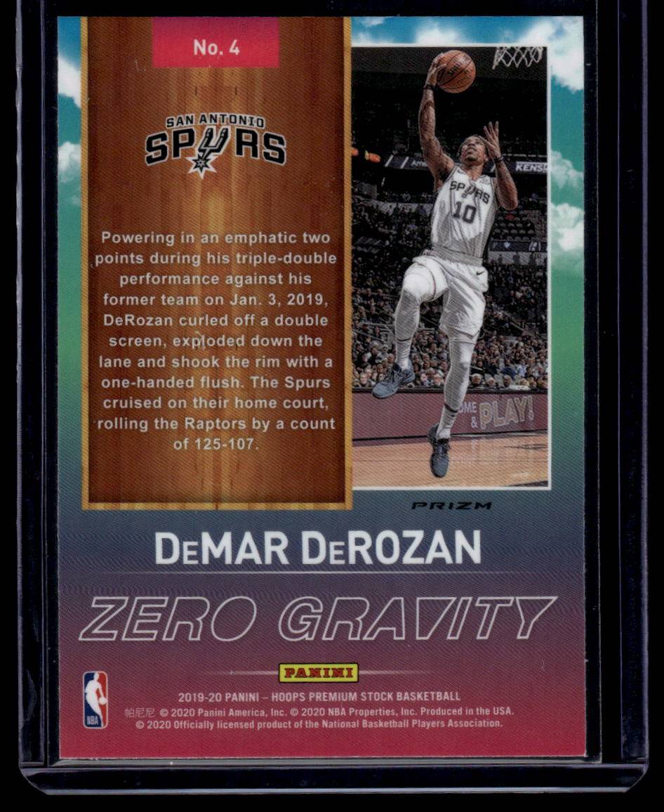 2019-20 Hoops Premium Stock #4 DeMar DeRozan Zero Gravity Blue