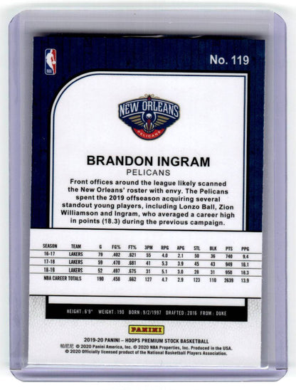 2019-20 Hoops Premium Stock #119 Brandon Ingram