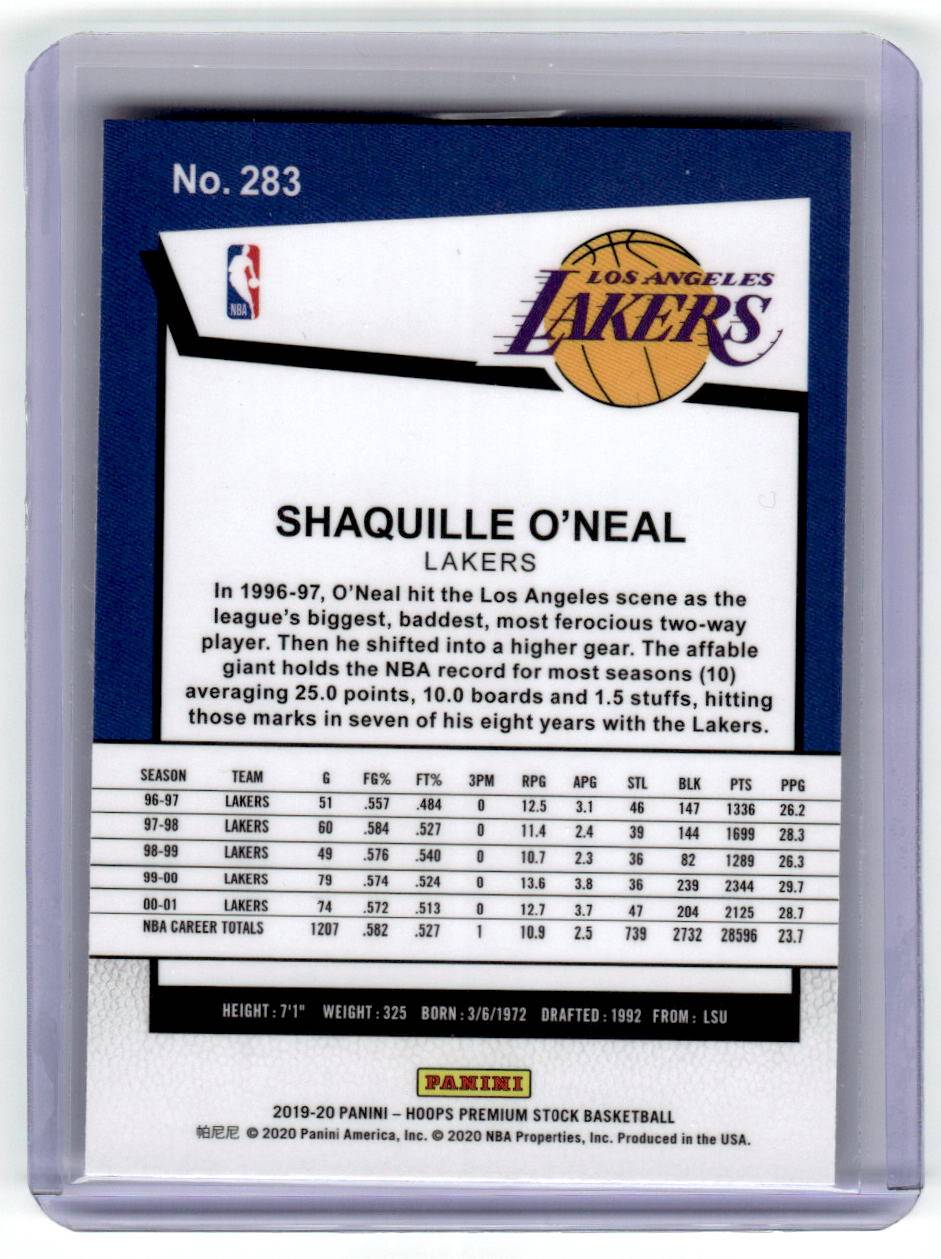 2019-20 Hoops Premium Stock #283 Shaquille O'Neal