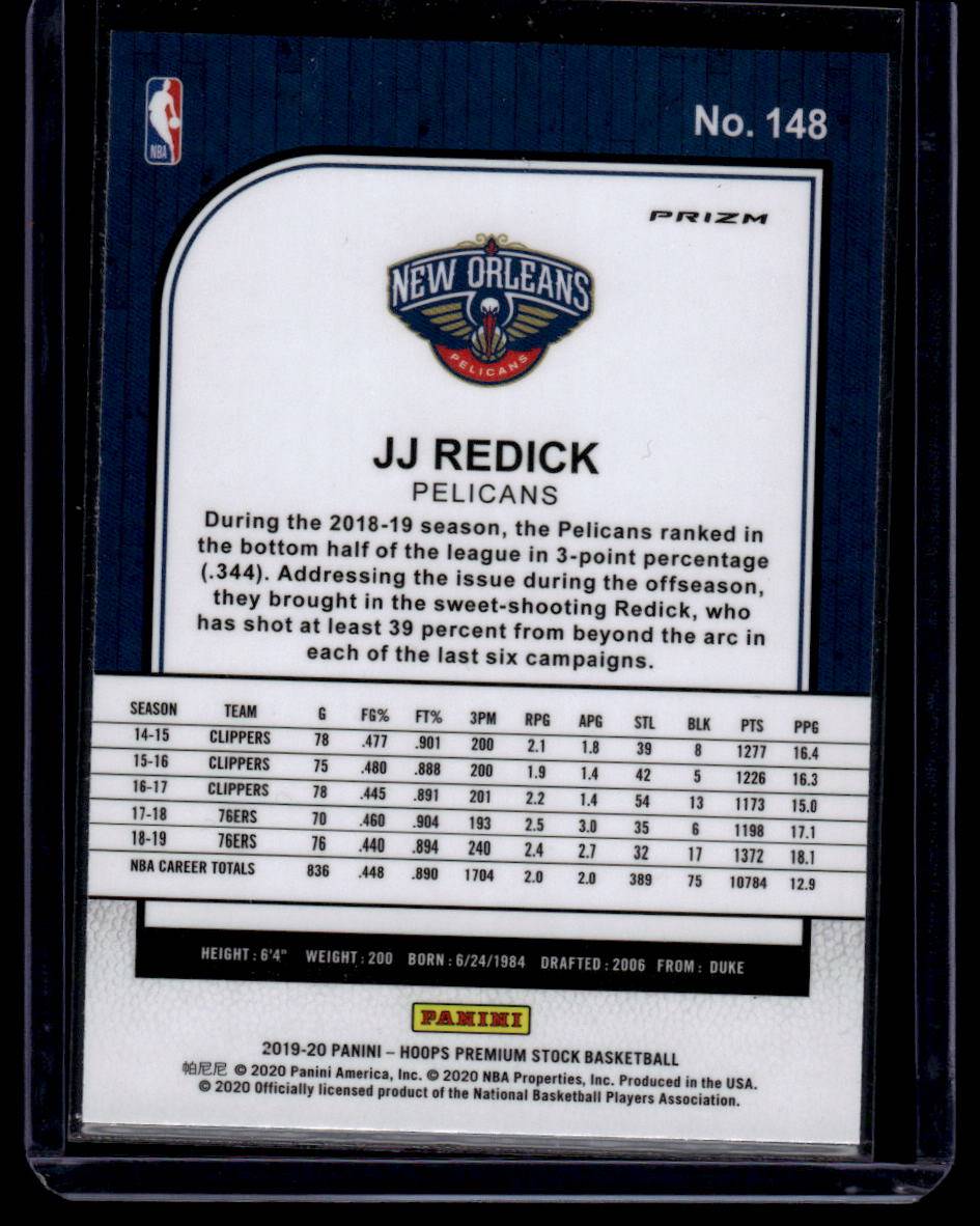 2019-20 Hoops Premium Stock #148 JJ Redick Prizms Green