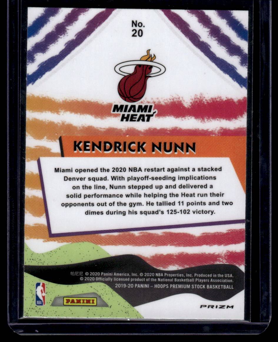 2019-20 Hoops Premium Stock #20 Kendrick Nunn We Got Next Holo