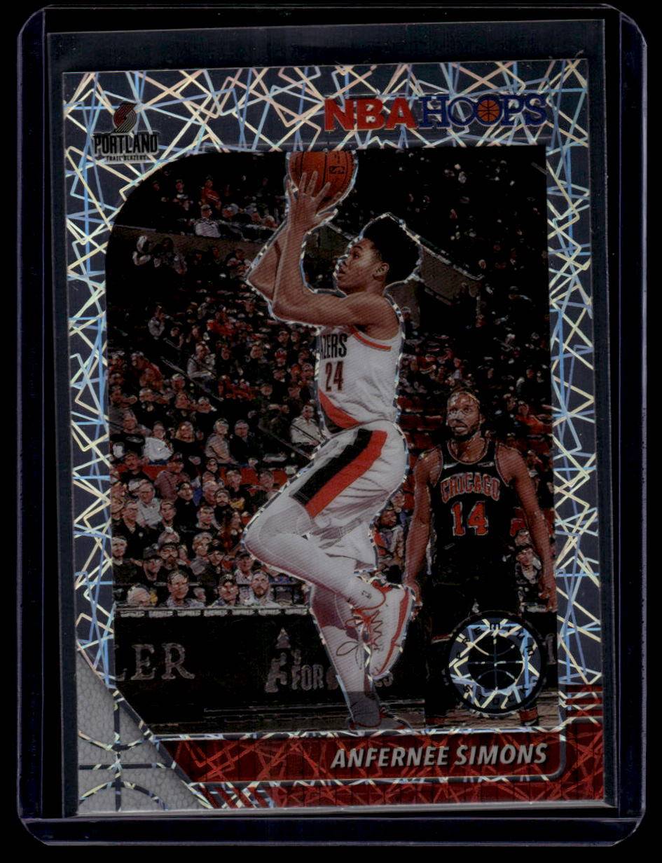 2019-20 Hoops Premium Stock #268 Anfernee Simons Prizms Silver Laser