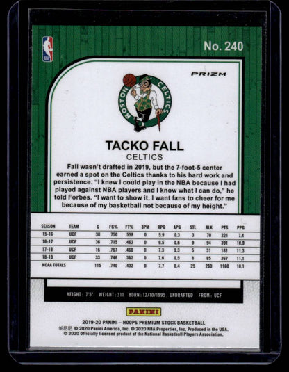 2019-20 Hoops Premium Stock #240 Tacko Fall Prizms Flash