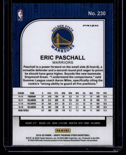 2019-20 Hoops Premium Stock #230 Eric Paschall Prizms Flash