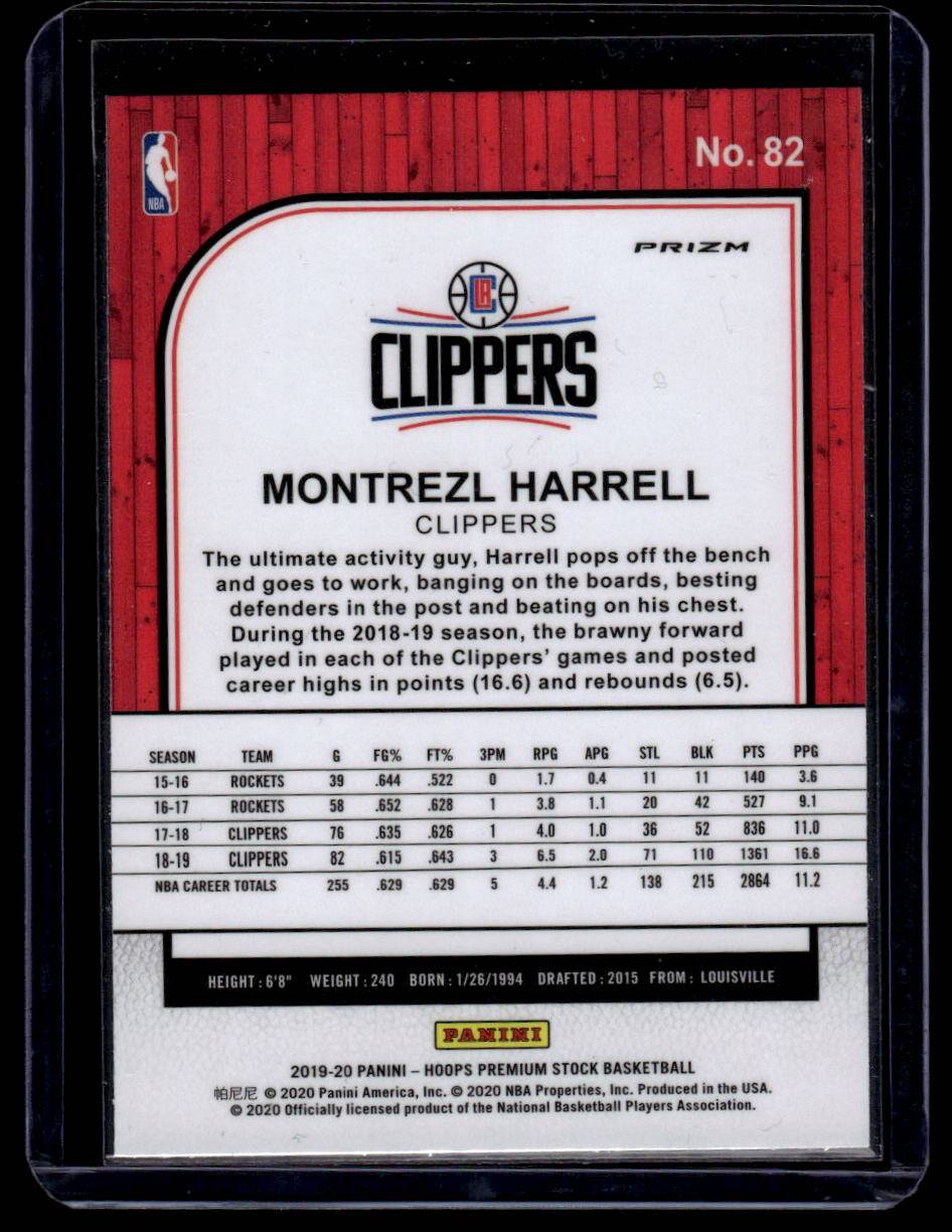 2019-20 Hoops Premium Stock #82 Montrezl Harrell Prizms Flash