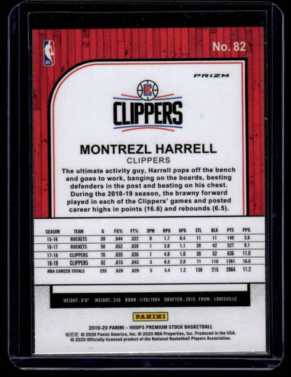 2019-20 Hoops Premium Stock #82 Montrezl Harrell Prizms Flash