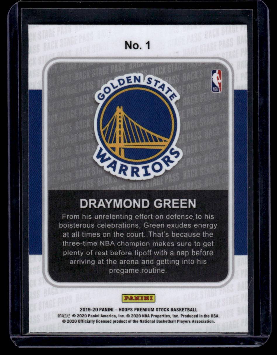 2019-20 Hoops Premium Stock #1 Draymond Green Backstage Pass