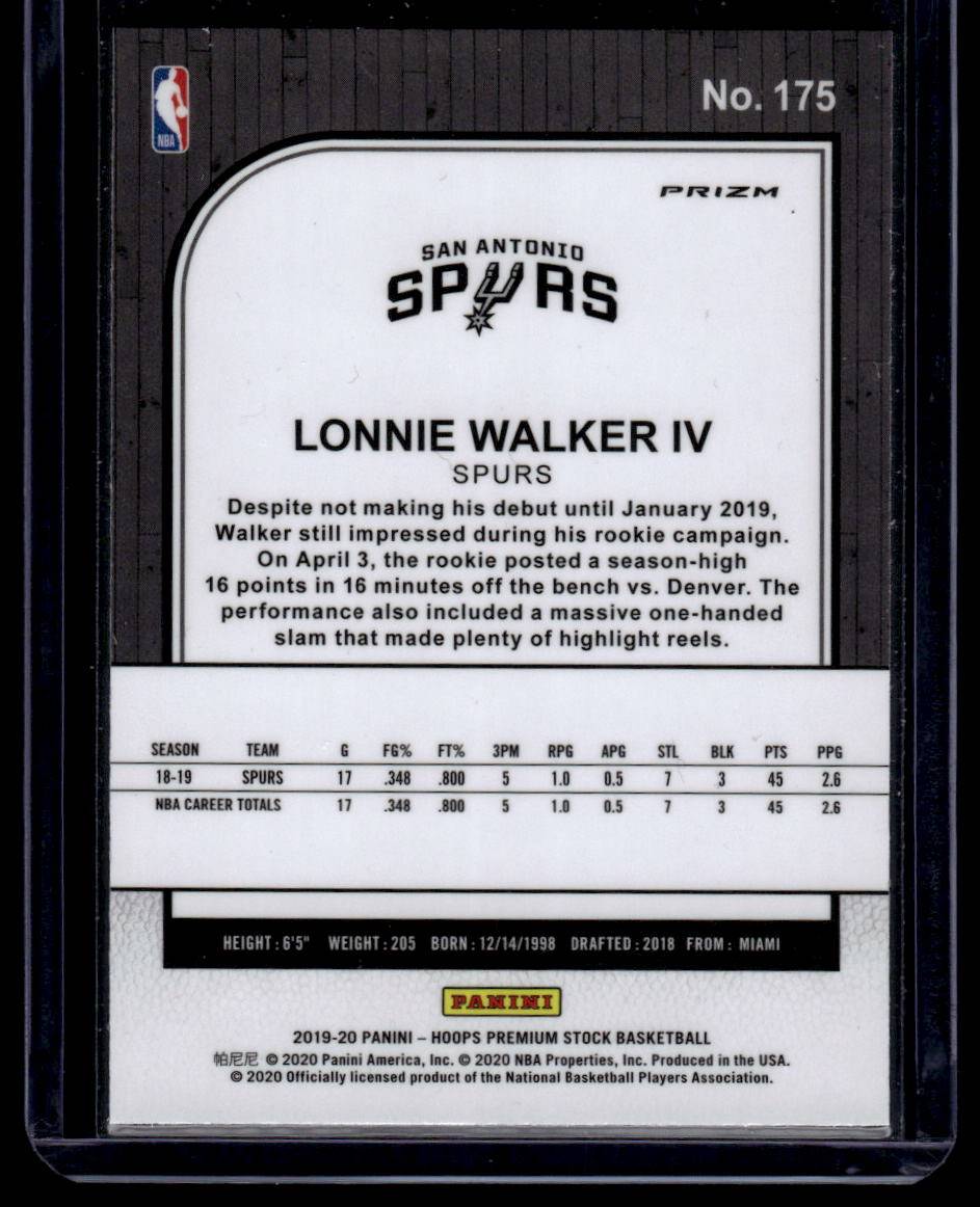 2019-20 Hoops Premium Stock #175 Lonnie Walker IV Prizms Flash