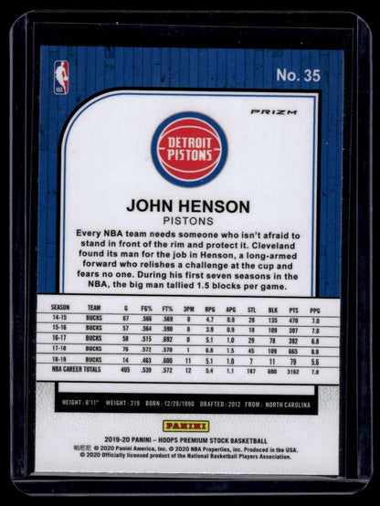 2019-20 Hoops Premium Stock #35 John Henson Prizms Green