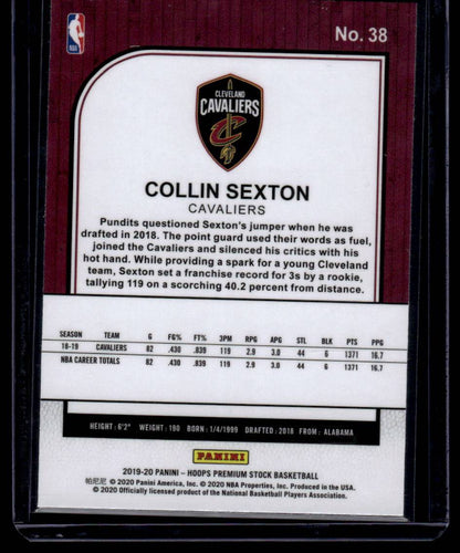 2019-20 Hoops Premium Stock #38 Collin Sexton