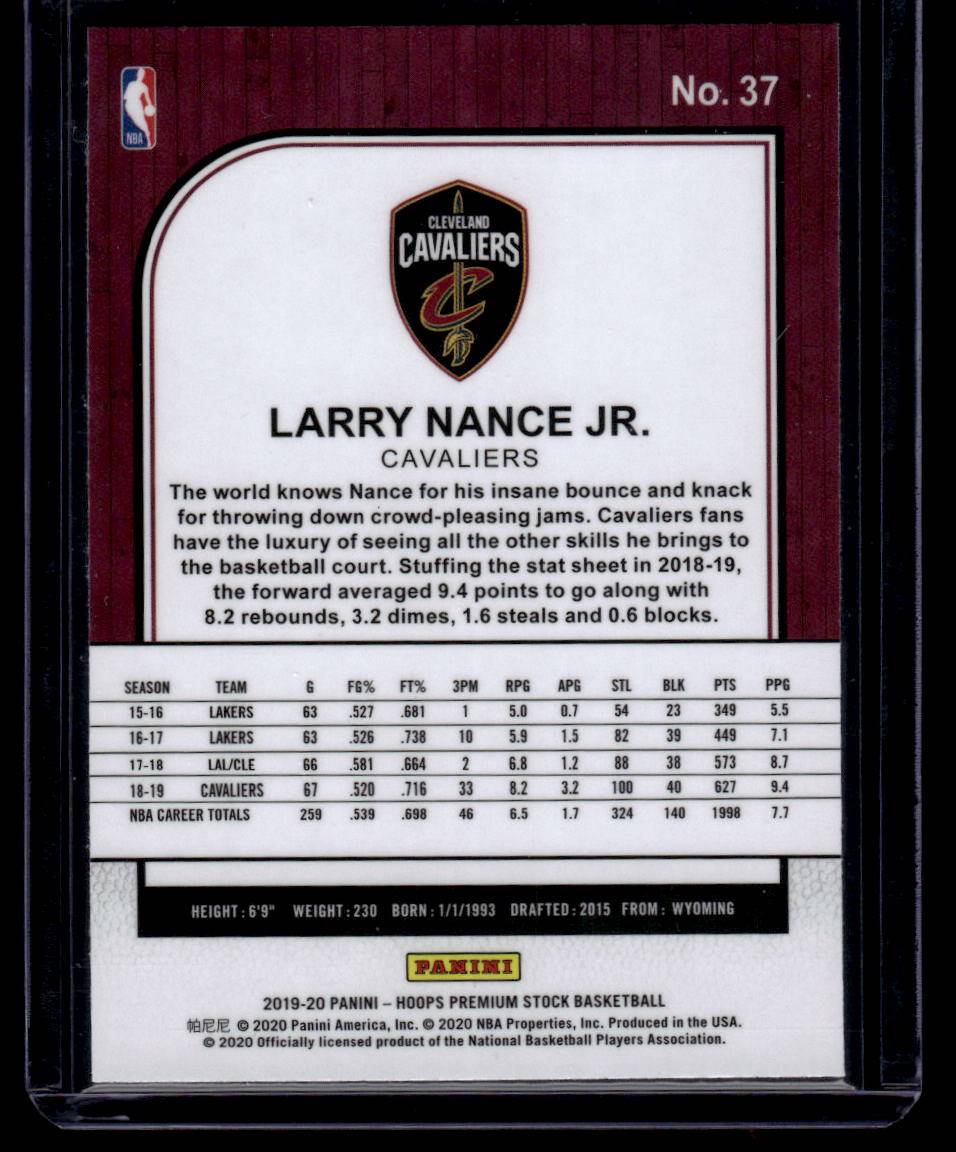 2019-20 Hoops Premium Stock #37 Larry Nance Jr.