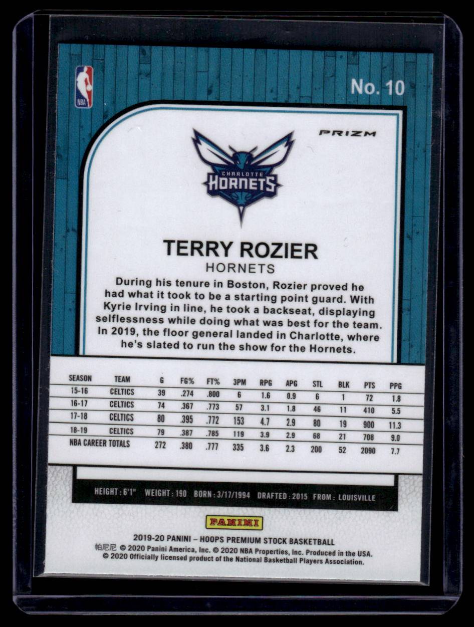 2019-20 Hoops Premium Stock #10 Terry Rozier Prizms Silver Laser