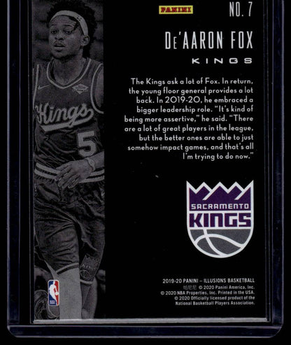 2019-20 Panini Illusions #7 De'Aaron Fox