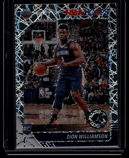 2019-20 Hoops Premium Stock #258 Zion Williamson Prizms Silver Laser