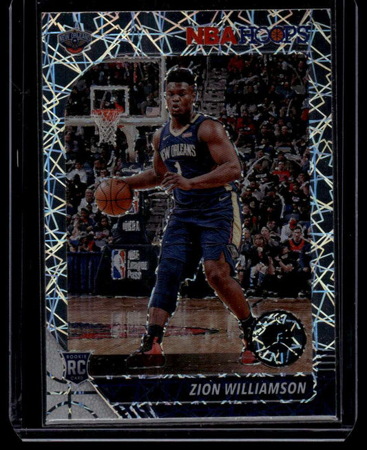 2019-20 Hoops Premium Stock #258 Zion Williamson Prizms Silver Laser