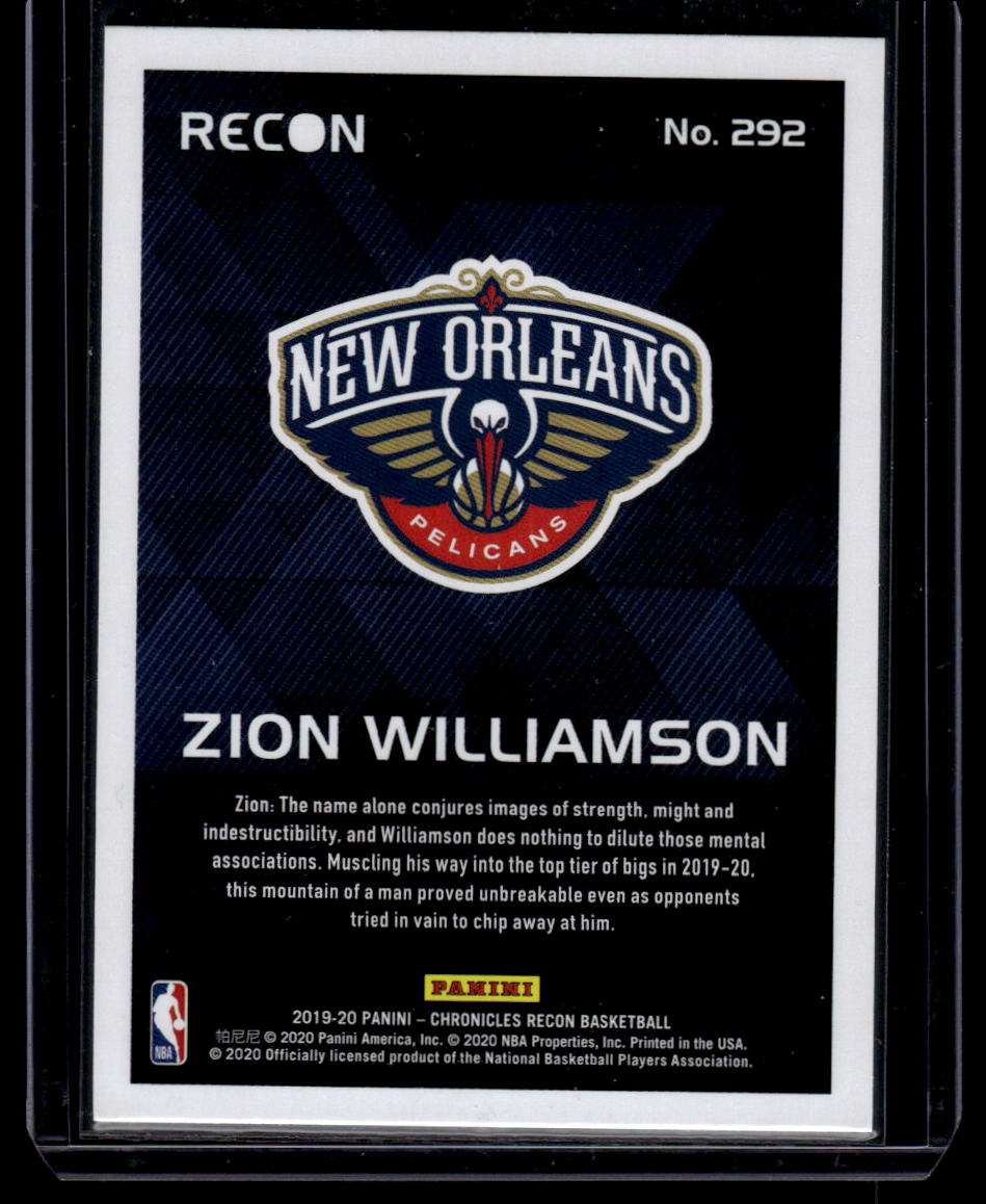 2019-20 Panini Chronicles #292 Zion Williamson Pink